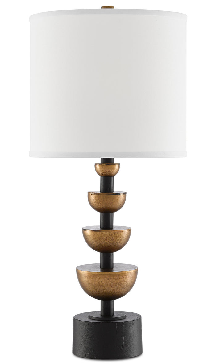 Currey and Company - 6000-0509 - One Light Table Lamp - Chastain - Antique Brass/Black