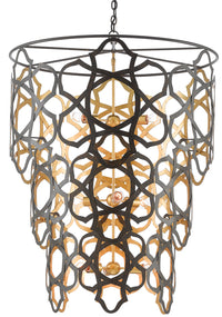 Currey and Company - 9000-0381 - Nine Light Chandelier - Mauresque Collection - Bronze Gold/Contemporary Gold Leaf
