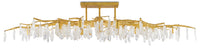 Currey and Company - 9000-0423 - 14 Light Semi-Flush Mount - Forest Light Collection - Washed Lucerne Gold/Natural
