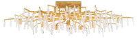 Currey and Company - 9000-0423 - 14 Light Semi-Flush Mount - Forest Light Collection - Washed Lucerne Gold/Natural