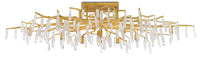 Currey and Company - 9000-0423 - 14 Light Semi-Flush Mount - Forest Light Collection - Washed Lucerne Gold/Natural