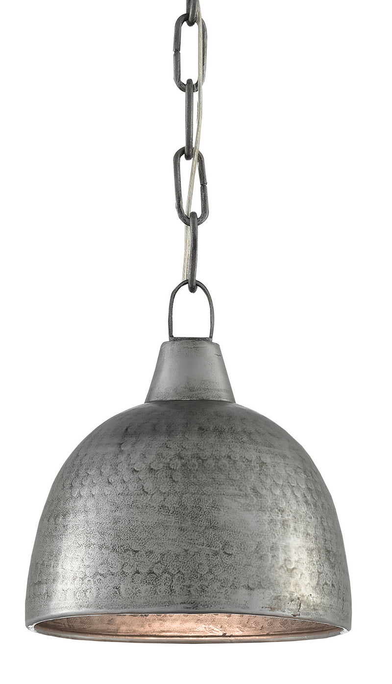 Currey and Company - 9000-0426 - One Light Pendant - Earthshine Collection - Blackened Steel
