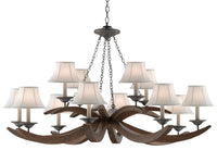 Currey and Company - 9000-0433 - 12 Light Chandelier - Burnt Wood/Antique Galvanize