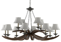 Currey and Company - 9000-0433 - 12 Light Chandelier - Burnt Wood/Antique Galvanize