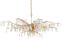 Currey and Company - 9000-0438 - Eight Light Chandelier - Forest Dawn Collection - Washed Lucerne Gold/Natural