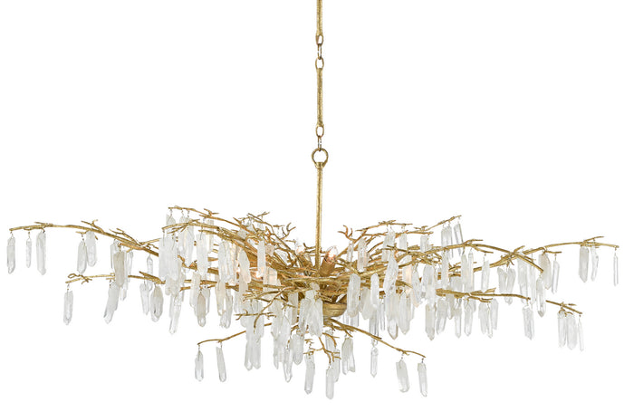 Currey and Company Eight Light Chandelier from the Aviva Stanoff collection in Washed Lucerne Gold/Natural finish