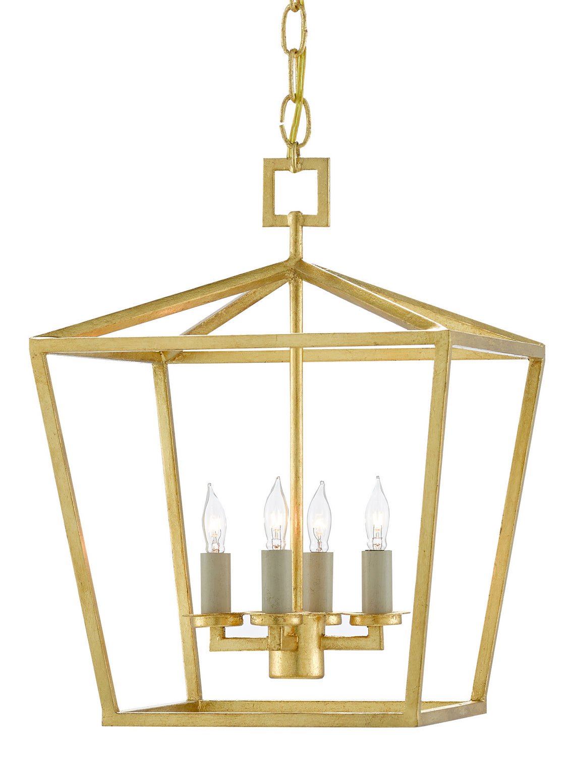 Currey and Company - 9000-0458 - Four Light Lantern - Denison Collection - Contemporary Gold Leaf