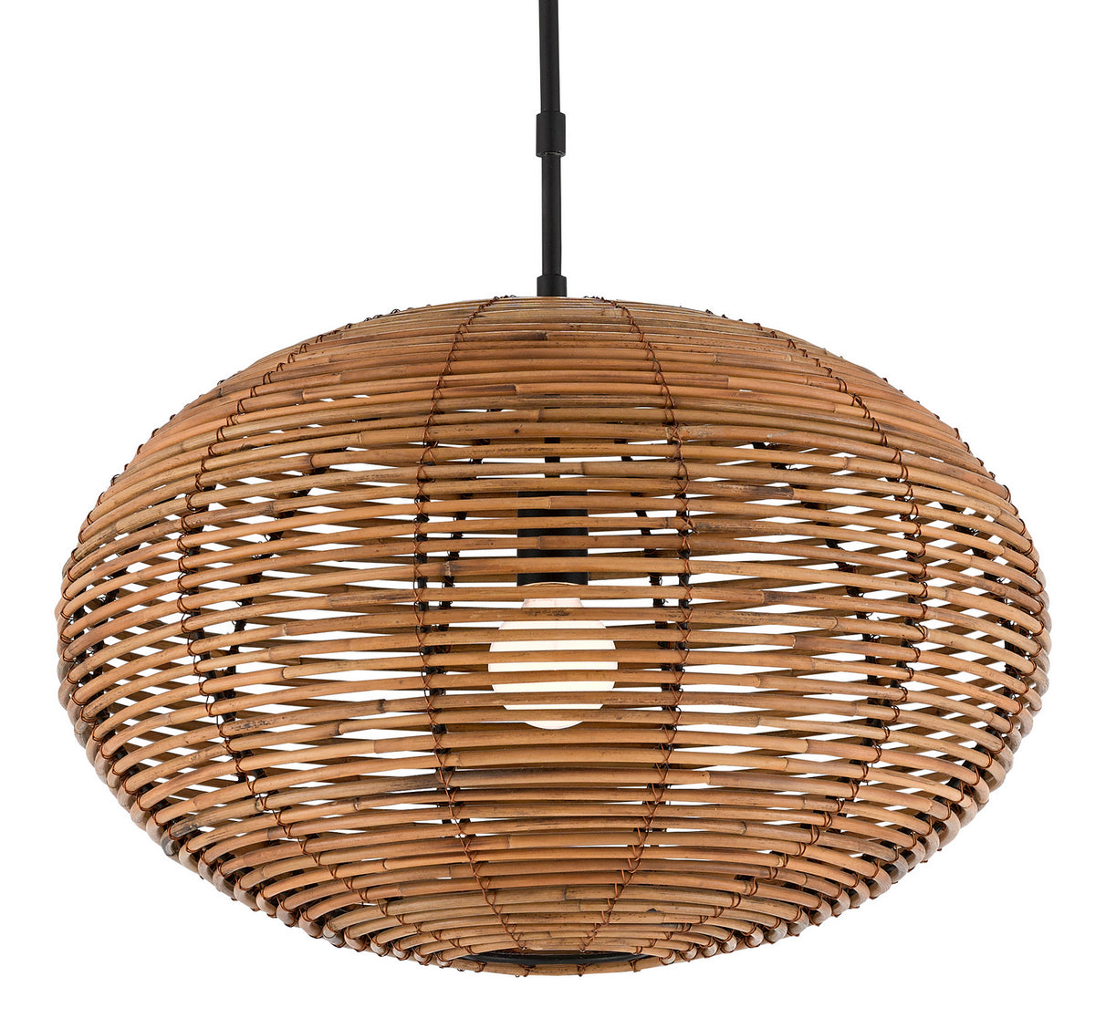 Currey and Company One Light Pendant from the Vanadis collection in Satin Black/Natural finish