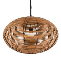 Currey and Company One Light Pendant from the Vanadis collection in Satin Black/Natural finish