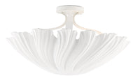 Currey and Company - 9000-0466 - Three Light Semi-Flush Mount - Hadley Collection - Gesso White