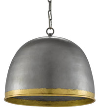 Currey and Company - 9000-0477 - One Light Pendant - Pewter/Polished Brass