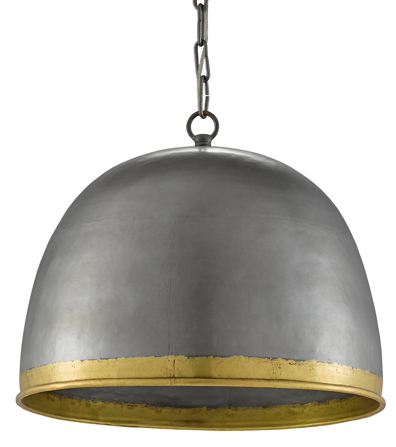 Currey and Company - 9000-0477 - One Light Pendant - Pewter/Polished Brass