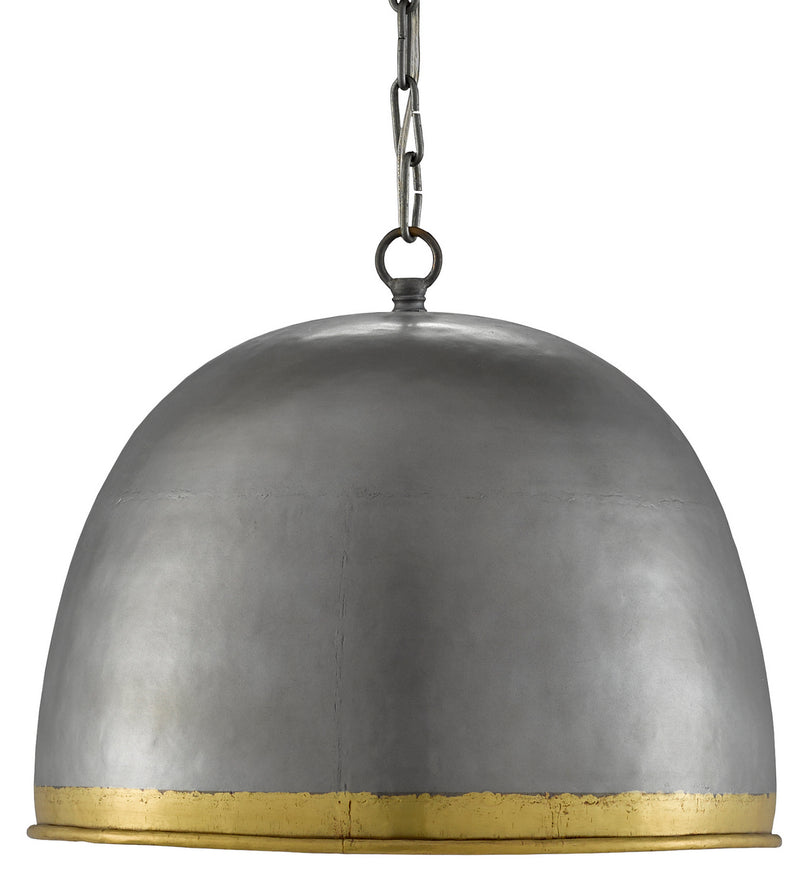 Currey and Company - 9000-0477 - One Light Pendant - Pewter/Polished Brass