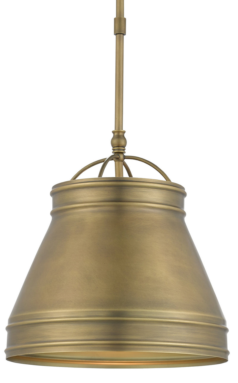Currey and Company - 9000-0488 - One Light Pendant - Lumley Collection - Antique Brass