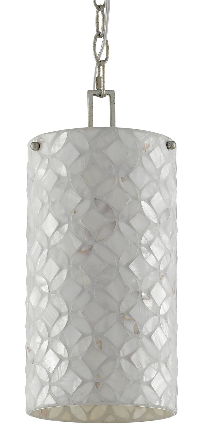 Currey and Company - 9000-0490 - One Light Pendant - Pearl/Antique Silver Leaf