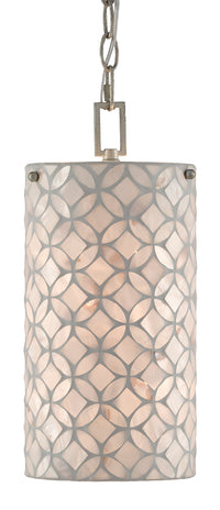 Currey and Company - 9000-0490 - One Light Pendant - Pearl/Antique Silver Leaf