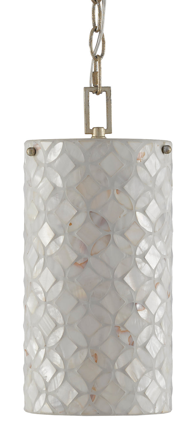 Currey and Company - 9000-0490 - One Light Pendant - Pearl/Antique Silver Leaf
