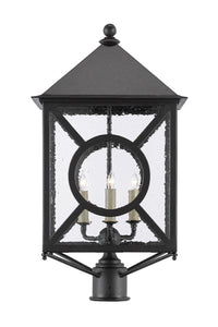 Currey and Company Three Light Post Mount from the Ripley collection in Midnight finish