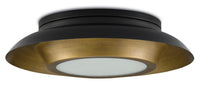 Currey and Company - 9999-0045 - Three Light Flush Mount - Antique Brass/Black