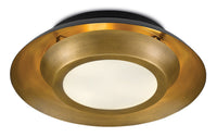Currey and Company - 9999-0045 - Three Light Flush Mount - Antique Brass/Black