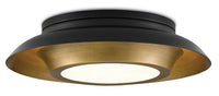Currey and Company - 9999-0045 - Three Light Flush Mount - Antique Brass/Black