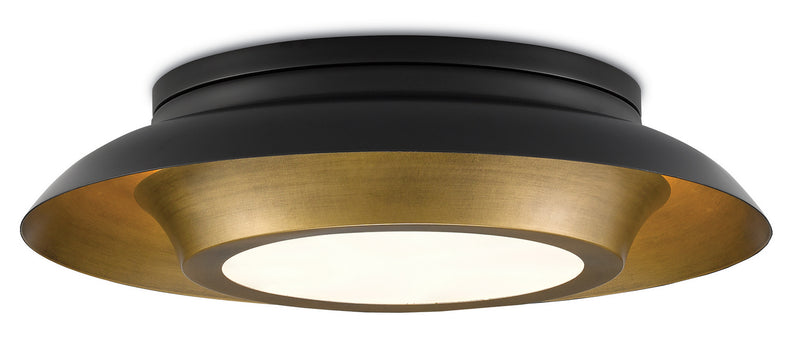 Currey and Company - 9999-0045 - Three Light Flush Mount - Antique Brass/Black