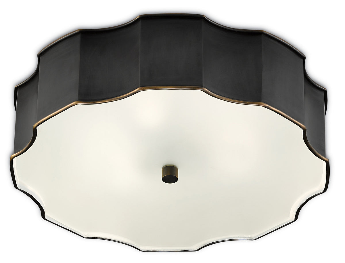 Currey and Company LED Flush Mount from the Wexford collection in Oil Rubbed Bronze finish