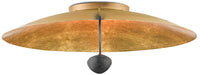 Currey and Company - 9999-0049 - Two Light Flush Mount - Pinders Collection - Contemporary Gold Leaf/French Black