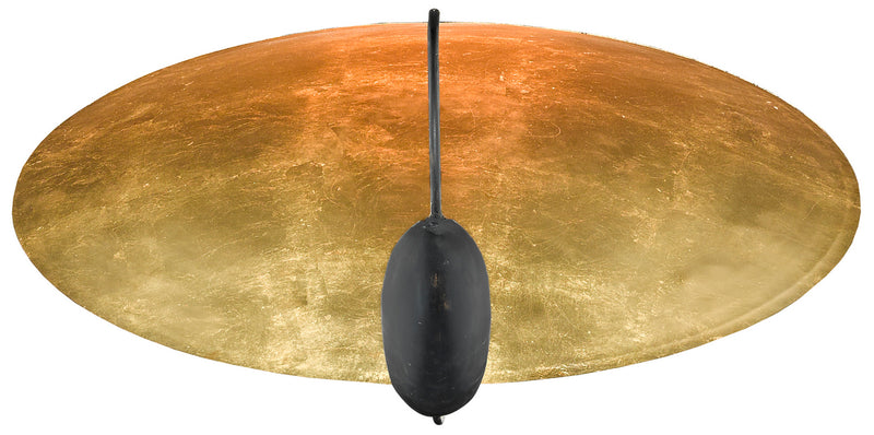 Currey and Company - 9999-0049 - Two Light Flush Mount - Pinders Collection - Contemporary Gold Leaf/French Black