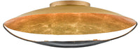 Currey and Company - 9999-0049 - Two Light Flush Mount - Pinders Collection - Contemporary Gold Leaf/French Black