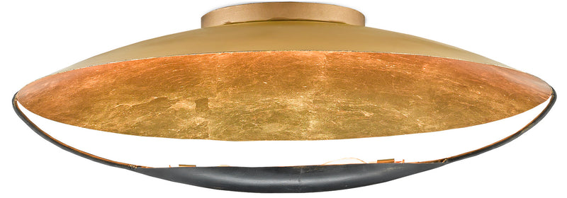 Currey and Company - 9999-0049 - Two Light Flush Mount - Pinders Collection - Contemporary Gold Leaf/French Black