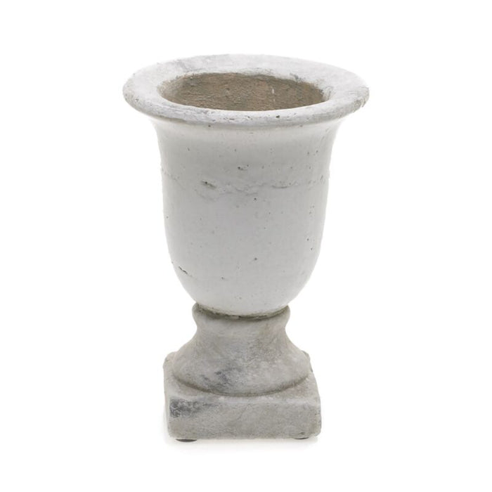 Decorative stone urn on a white background