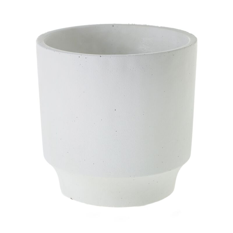 Design Shop White Glendale Collection Pot, 7" X 7".