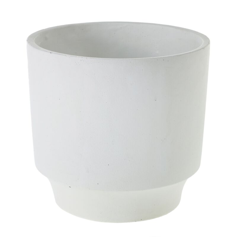 Design Shop White Glendale Collection Pot, 8.5" X 8".