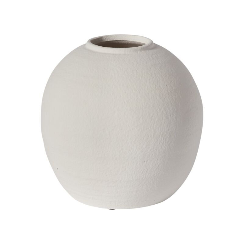 Design Shop White Konos Vase, 11.5" X 10.75".