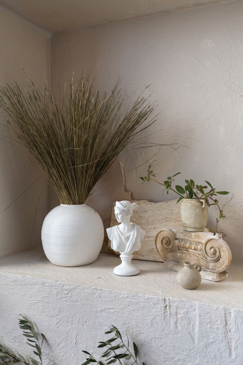 Design Shop White Konos Vase, 11.5" X 10.75".