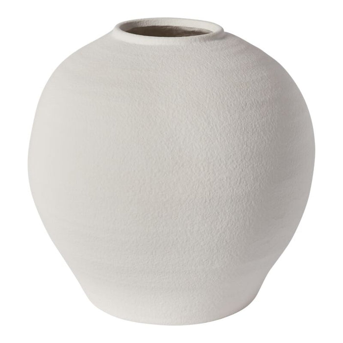 Design Shop White Konos Vase, 14.5" X 14".