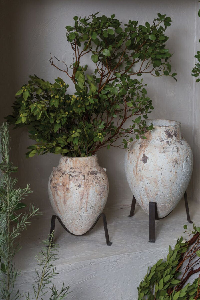 Design Shop White Tuscan Plant Stand, 11.5" X 17.5".