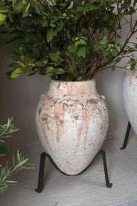 Design Shop White Tuscan Plant Stand, 11.5" X 17.5".