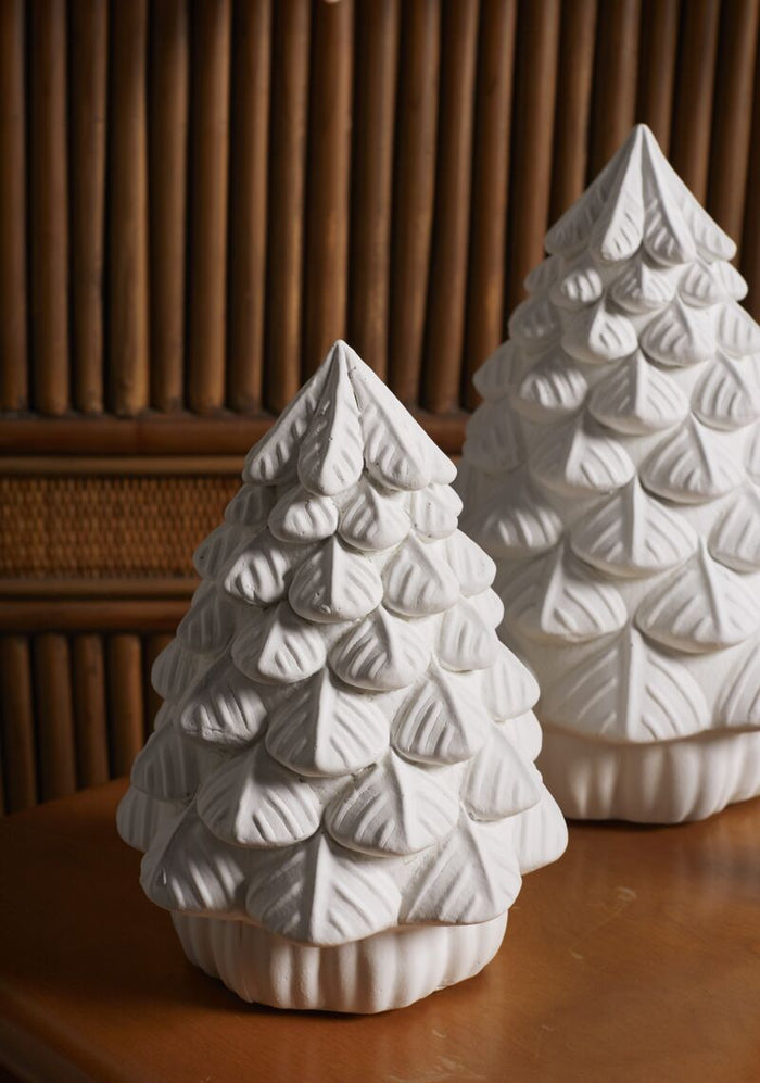 Design Shop White Merry Little Xmas Tree, 7" X 9".
