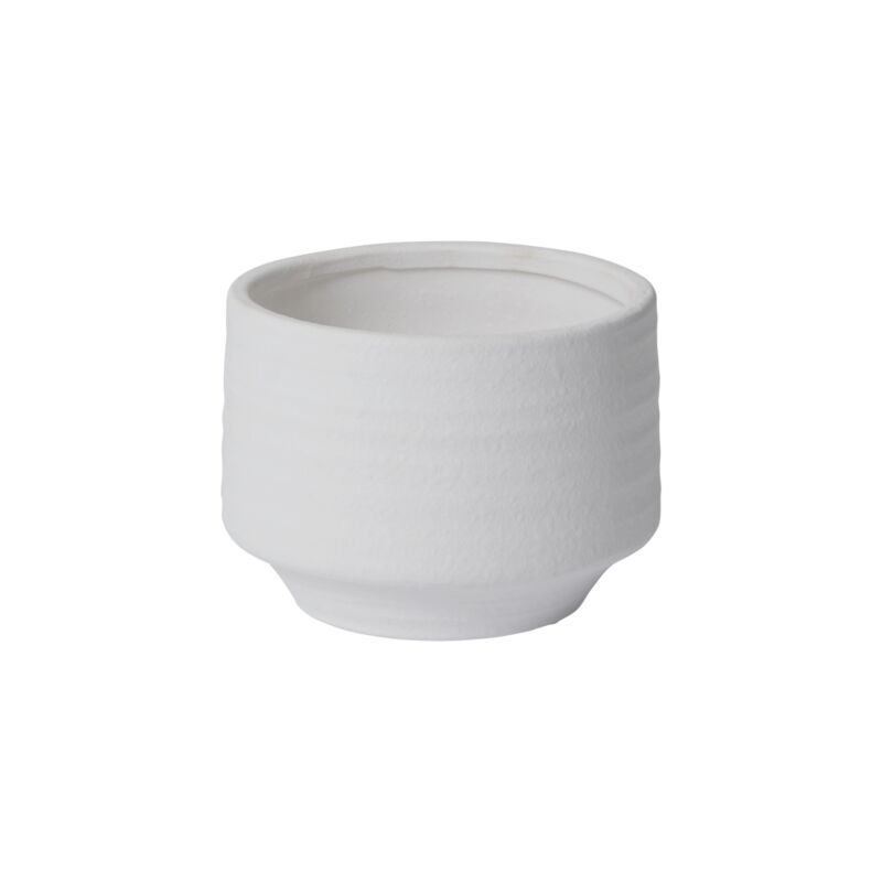Design Shop White Andrade Collection Pot, 6.25" X 4.75".
