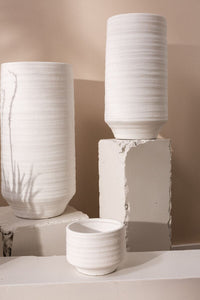 Design Shop White Andrade Collection Pot, 6.25" X 4.75".