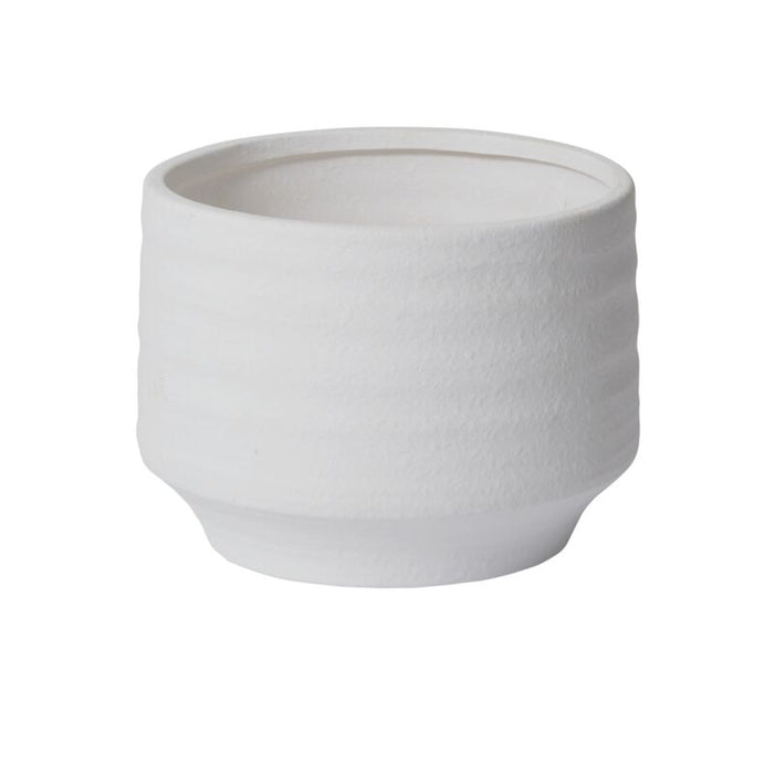 White ceramic pot on a white background