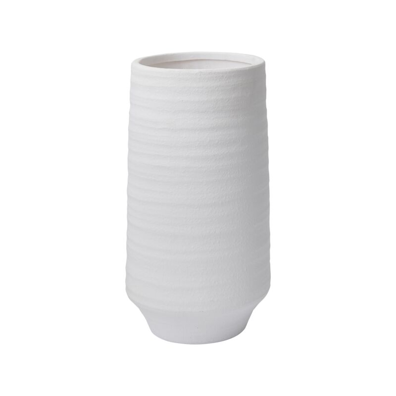 Design Shop White Andrade Collection Vase, 8" X 16".