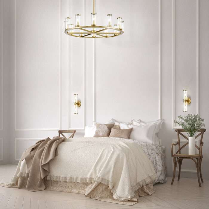 Alora 12 Light Chandelier from the Revolve collection in Clear Glass/Natural Brass|Clear Glass/Polished Nickel|Clear Glass/Urban Bronze finish