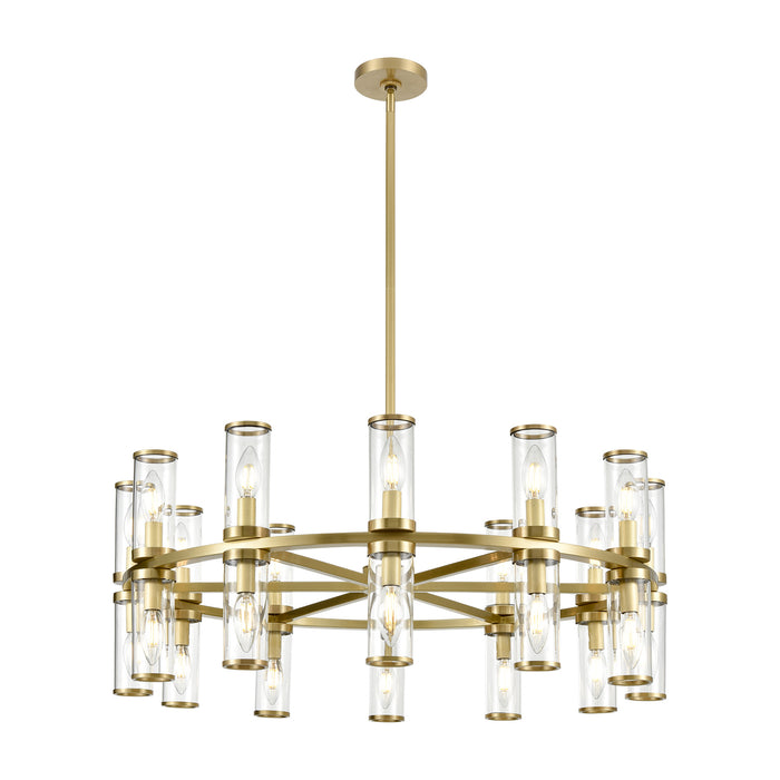 Alora 24 Light Chandelier from the Revolve collection in Clear Glass/Natural Brass|Clear Glass/Polished Nickel|Clear Glass/Urban Bronze finish