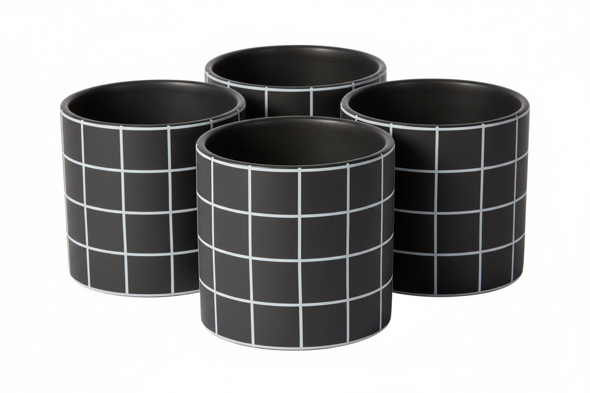 Design Shop Black Pepper Pot, 4.25" X 4", Set of 4.