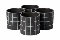 Design Shop Black Pepper Pot, 4.25" X 4", Set of 4.
