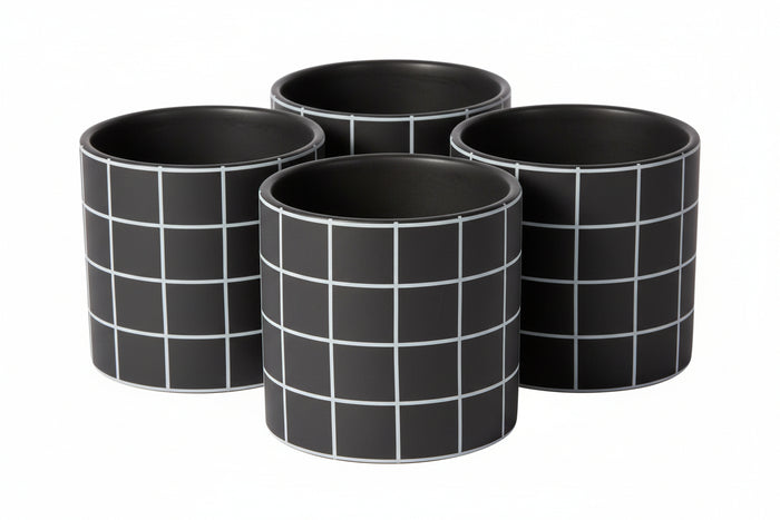 Design Shop Black Pepper Pot, 4.25" X 4", Set of 4.