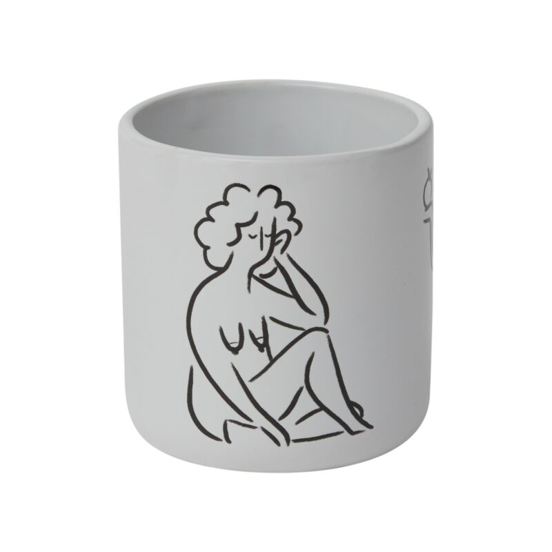 Design Shop White Intuition Pot, 4" X 4", Set of 2.
